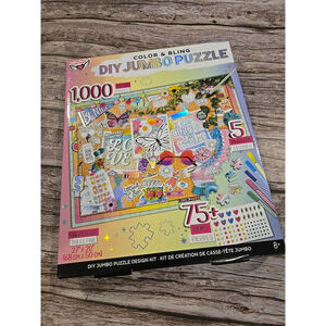 Fashion Angels Color & Bling Puzzle Design Kit 1000 Pcs Gems Markers New (B1)
